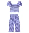 Polo Ralph Lauren Striped Cotton Top & Cropped Pant Set