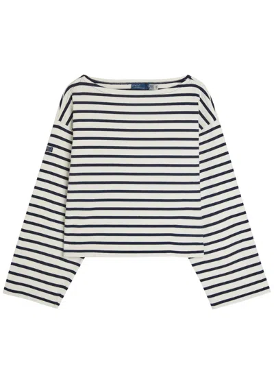 Polo Ralph Lauren Striped Cotton Top In Blue