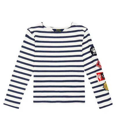 Polo Ralph Lauren Kids' Printed Cotton T-shirt In Blue