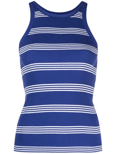 Polo Ralph Lauren Striped Cotton Vest In Blue