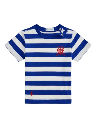 Polo Ralph Lauren Kids' Striped Crest-detail Cotton T-shirt In Multi