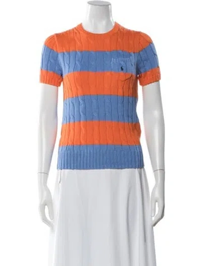 Pre-owned Polo Ralph Lauren Striped Crew Neck Polo In Multi