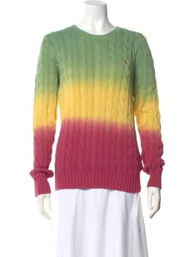 Pre-owned Polo Ralph Lauren Striped Crew Neck Sweater In Multi