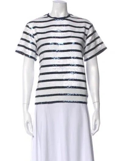 Pre-owned Polo Ralph Lauren Striped Crew Neck T-shirt W/ Tags In White