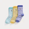 Polo Ralph Lauren Striped Crew Sock 3-pack In Multi