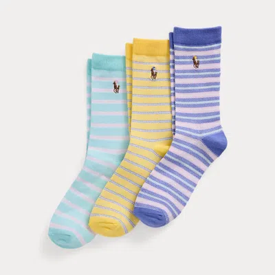 Polo Ralph Lauren Kids' Striped Crew Sock 3-pack In Multi