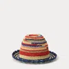 Polo Ralph Lauren Striped Crocheted Hat In Multi