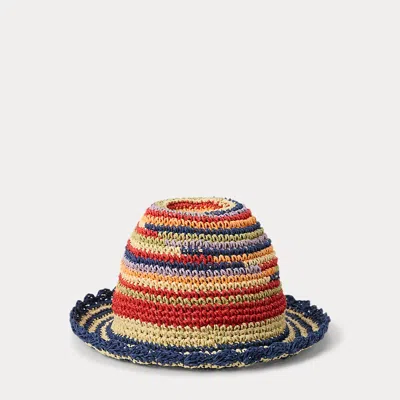 Polo Ralph Lauren Striped Crocheted Hat In Multi