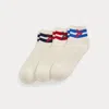 Polo Ralph Lauren Striped-cuff Quarter-crew Sock 3-pack In Nevis Multi
