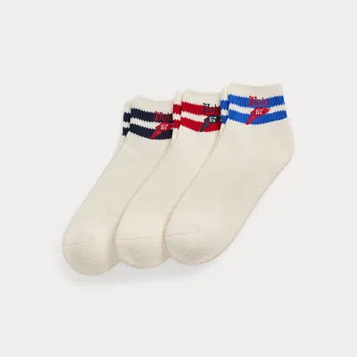 Polo Ralph Lauren Striped-cuff Quarter-crew Sock 3-pack In Nevis Multi