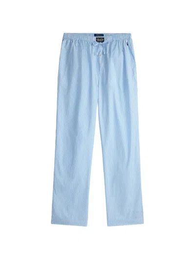 Polo Ralph Lauren Striped Drawstring Lounge Trousers In Blue