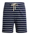Polo Ralph Lauren Cotton Club Bar Stripe Textured Pull On Short In Blue