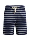 Polo Ralph Lauren Cotton Club Bar Stripe Textured Pull On Short In Blue