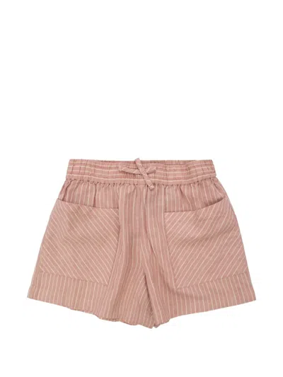 Polo Ralph Lauren Kids' Striped Drawstring Shorts In Pink