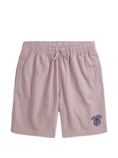 Polo Ralph Lauren Kids' Striped Drawstring Shorts In White