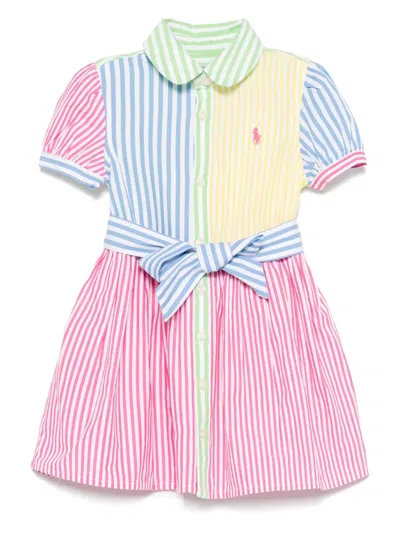 Polo Ralph Lauren Babies' Striped Dress In 蓝色
