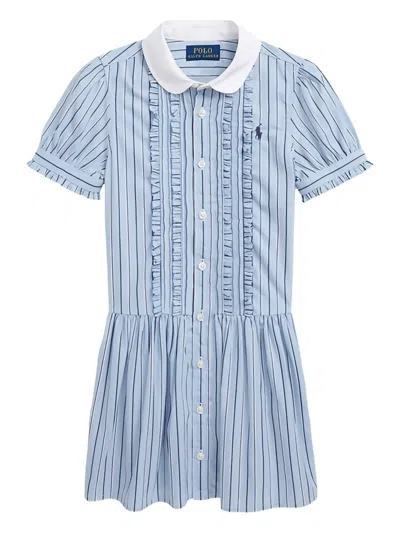 Polo Ralph Lauren Kids' Striped Dress In Blue