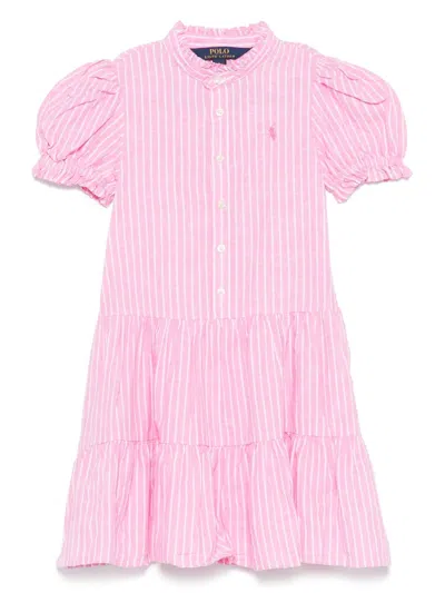 Polo Ralph Lauren Kids' Striped Dress In Pink