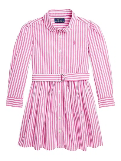 Polo Ralph Lauren Kids' Striped Dress In Pink