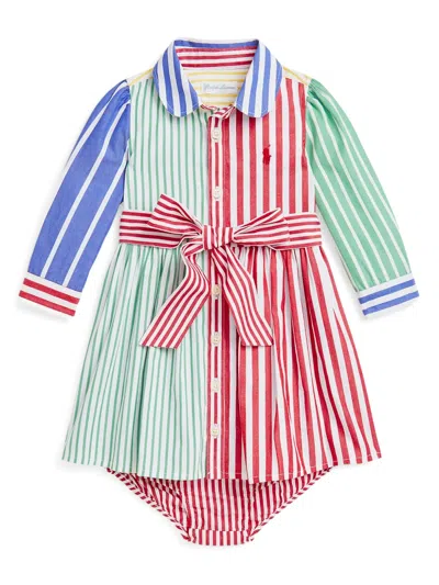 Polo Ralph Lauren Babies' Striped Dress In Red