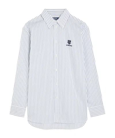 Polo Ralph Lauren Striped Embroidered Cotton Shirt In Multi