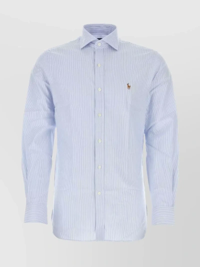 POLO RALPH LAUREN STRIPED EMBROIDERED OXFORD SHIRT WITH CUFFED SLEEVES