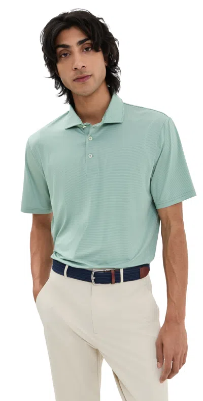 Polo Ralph Lauren Striped Featherweight Airflow Jersey Polo Faded Mint/ceramic White