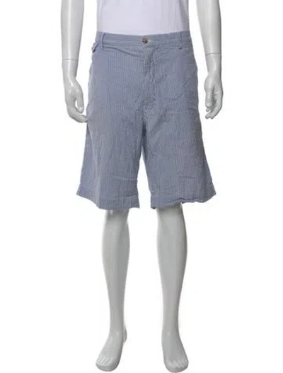 Pre-owned Polo Ralph Lauren Striped Flat Front Shorts In Blue