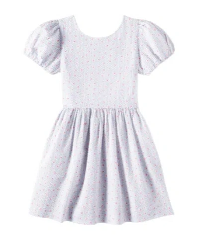 Polo Ralph Lauren Striped Floral Cotton Dress In White