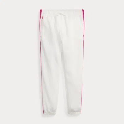 Polo Ralph Lauren Kids' Striped French Terry Jogger Pant In Belmont Pink/white