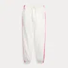Polo Ralph Lauren Striped French Terry Jogger Pant In Paper White/belmont Pink