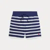 Polo Ralph Lauren Striped French Terry Short In Newport Navy/white