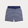 Polo Ralph Lauren Striped French Terry Short In Newport Navy/white