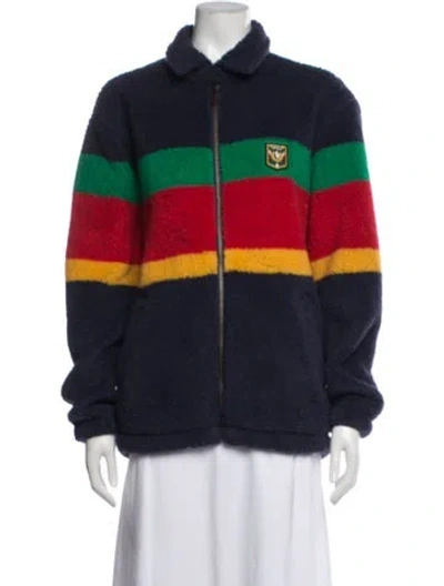 Pre-owned Polo Ralph Lauren Striped Jacket In Blue