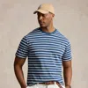 Polo Ralph Lauren Striped Jersey Crewneck T-shirt In Clancy Blue/nevis