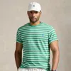 Polo Ralph Lauren Striped Jersey Crewneck T-shirt In Raft Green/white