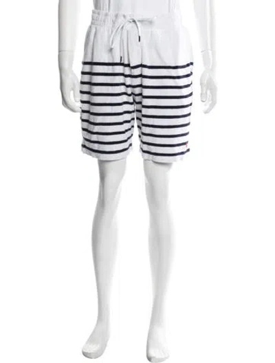 Pre-owned Polo Ralph Lauren Striped Jogger Shorts In White