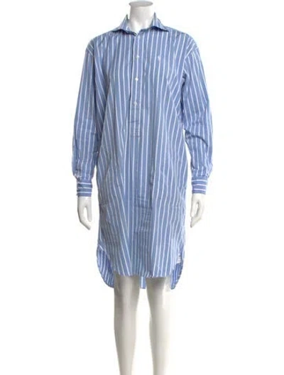 Pre-owned Polo Ralph Lauren Striped Knee-length Dress In Blue