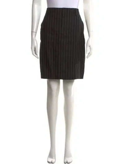 Pre-owned Polo Ralph Lauren Striped Knee-length Skirt In Black