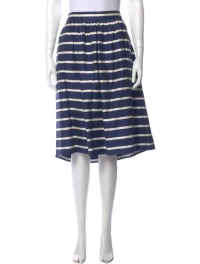 Pre-owned Polo Ralph Lauren Striped Knee-length Skirt In Blue
