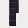Polo Ralph Lauren Striped Knit Silk Tie In Blue