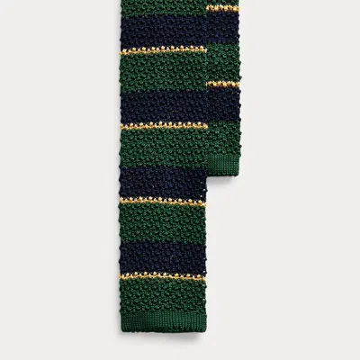 Polo Ralph Lauren Striped Knit Silk Tie In Black