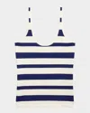 Polo Ralph Lauren Striped Sweater Tank Top In Antique Cream Freshwater