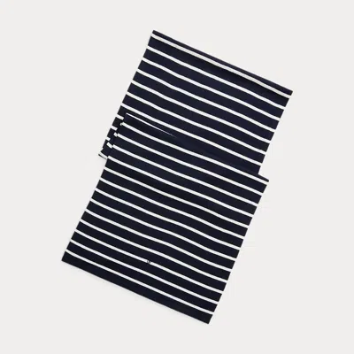 Polo Ralph Lauren Striped Knit Wrap Scarf In Black