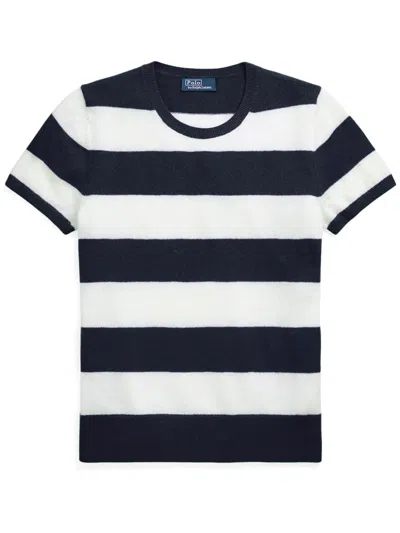 Polo Ralph Lauren Gestreiftes Kaschmiroberteil In White