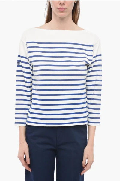 Polo Ralph Lauren Mariner Striped Cotton-jersey Sweater In White