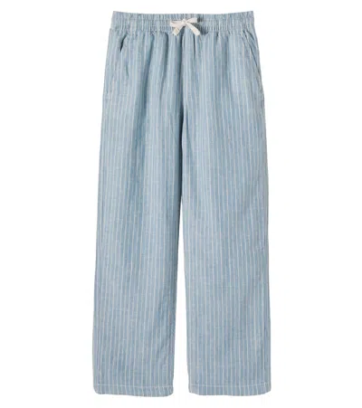Polo Ralph Lauren Kids' Striped Linen Pants In Blue