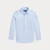 Polo Ralph Lauren Striped Linen Shirt In Light Blue/white