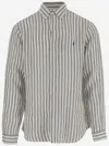 Polo Ralph Lauren Striped Linen Shirt In Red