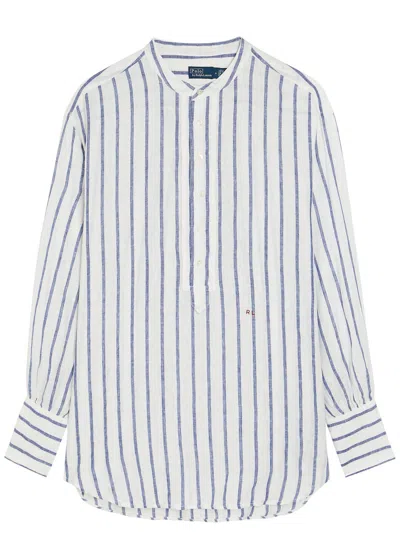 Polo Ralph Lauren Striped Linen Shirt In White